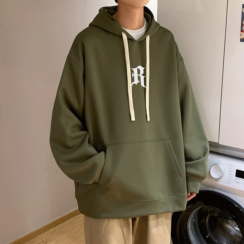 American hooded sweater men's spring and fall heavyweight 420 grams gangster handsome high street large size loose senior sense of leisure j