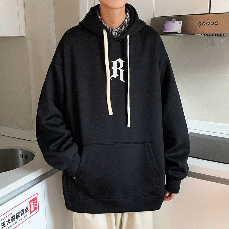 American hooded sweater men's spring and fall heavyweight 420 grams gangster handsome high street large size loose senior sense of leisure j